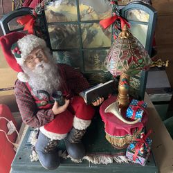 Vintage Large Santa Scene Stand