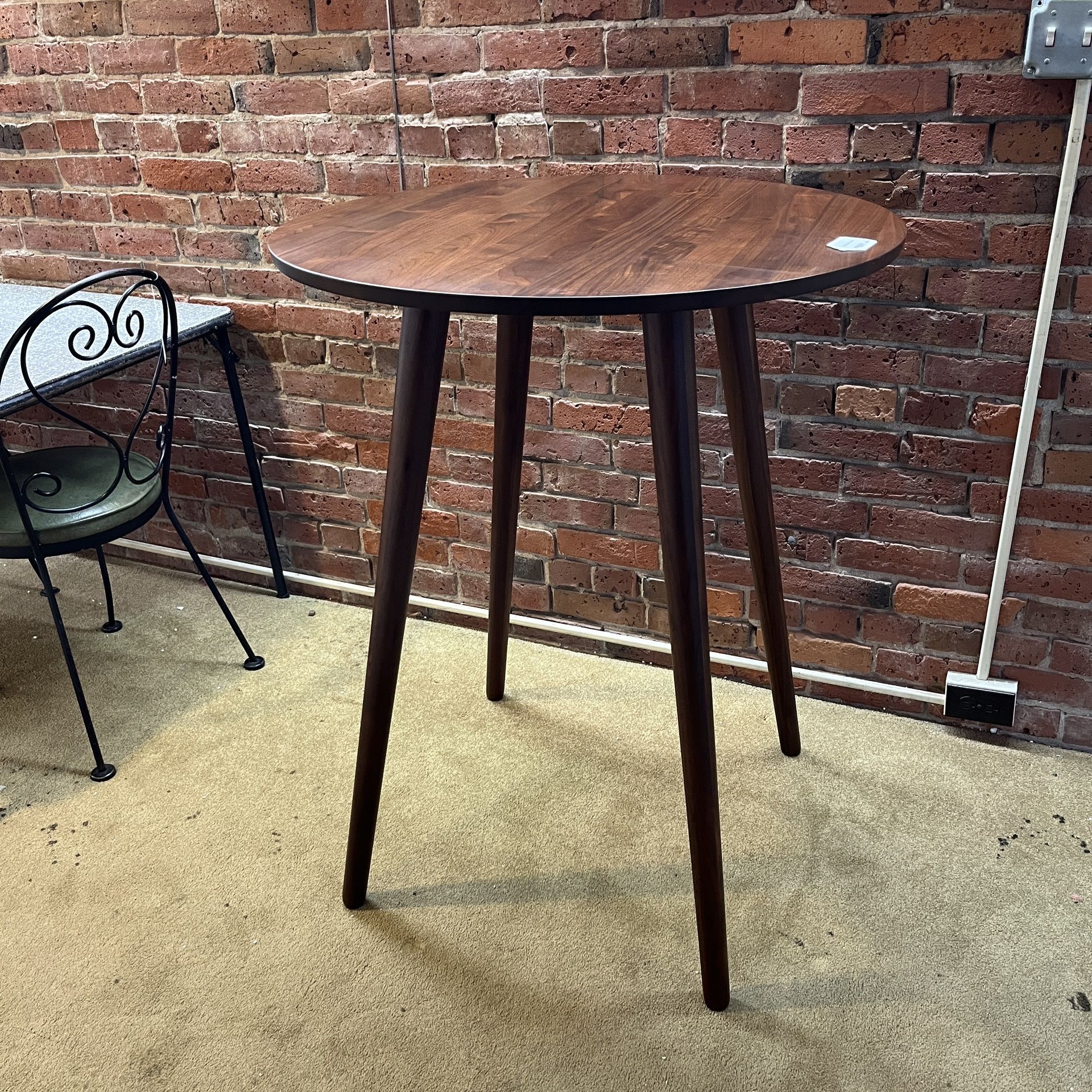 Walnut Round Bar Table