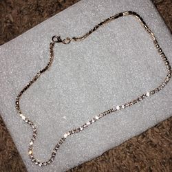 14kt Yellow Gold Authentic Diamond Tennis Necklace 