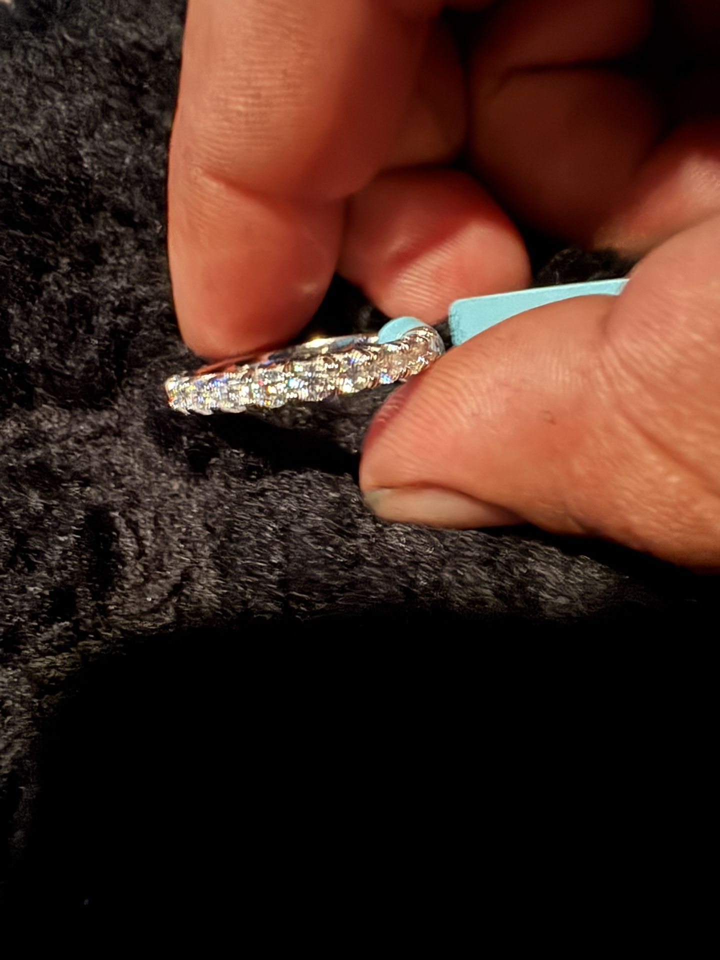 Sterling Silver Moissanite Ring - Size 9