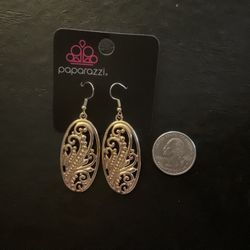 Paparazzi Gold Filigree Dangle Earrings