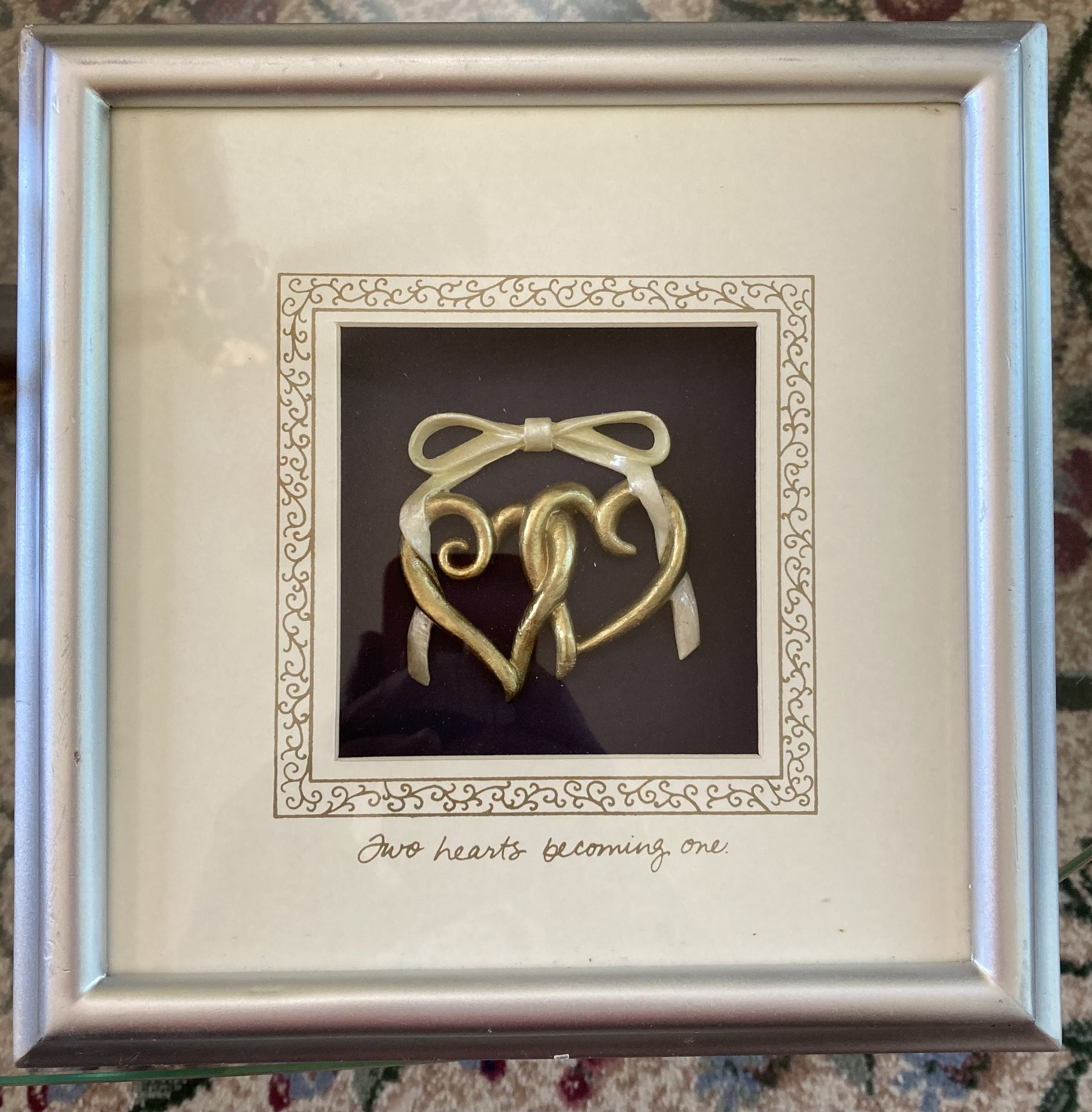 Wedding 3D Shadow Box Two Hearts Becoming One