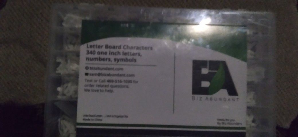 BIZ ABUNDANT LETTER BOARD CHARACTERS ONE INCH LETTERS ,NUMBERS,SYMBOLS 