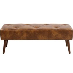 Leather Bench Opened Box Put Together Lightly Used & Not For Longer Than 3 Months