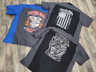 Lot of 3 Red Kap mechanic bikers Pysho Silo Saloon shirts Sz XXL