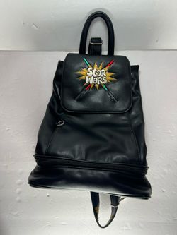 New Disney Parks Star Wars Black Light Saber MTFBWY Embroidered  Sling Backpack