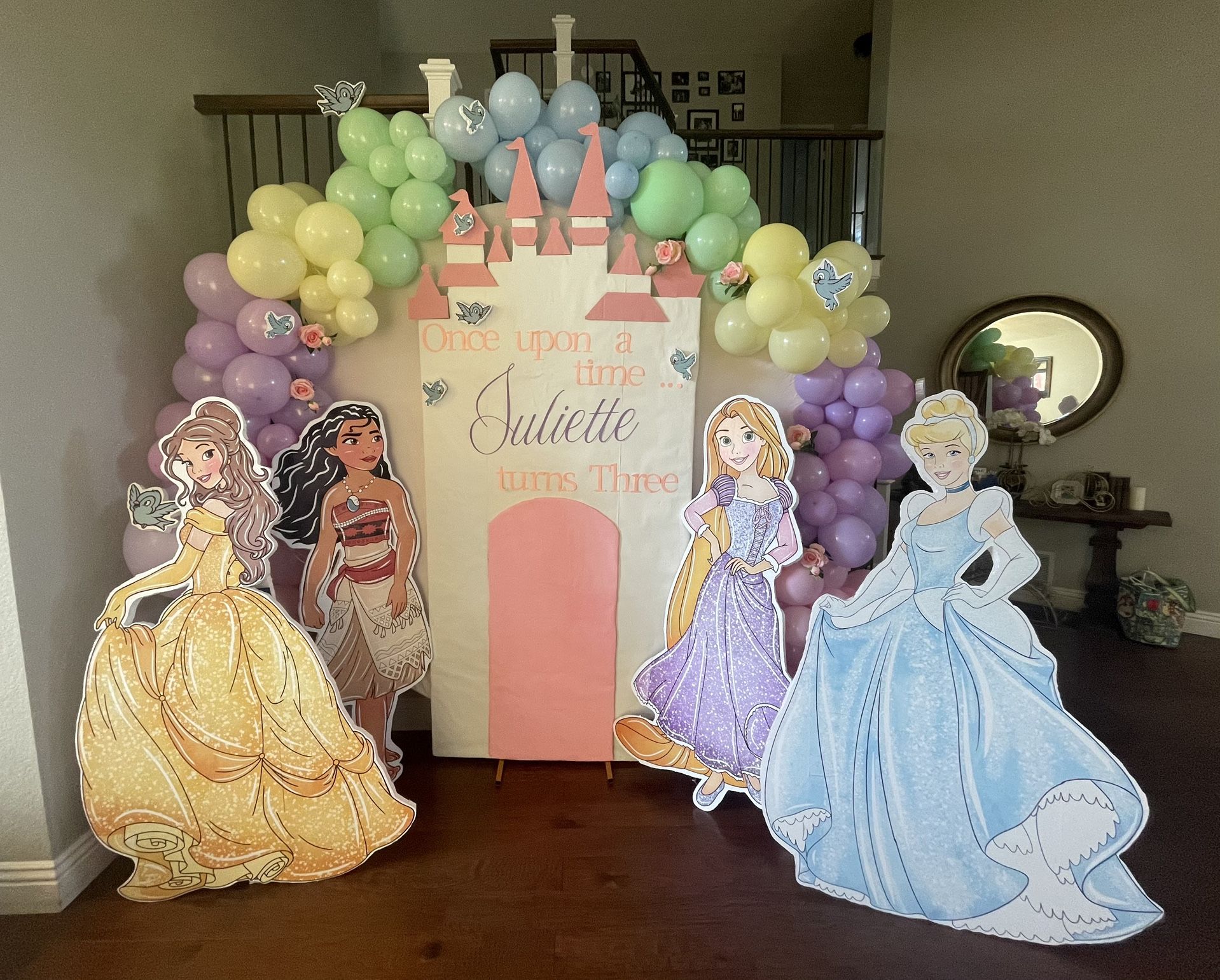 Disney Princess Cut Outs And Castle Backdrop