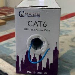 1000ft Plenum Ethernet Cable (CMP) – 23AWG Cat6, 550MHz, 4 Pair UTP, 10Gbps Bulk Network Cable (Blue)