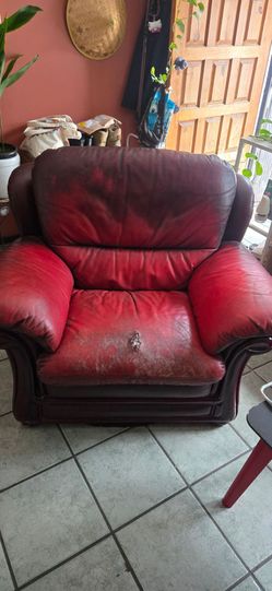 Free leather arm chair