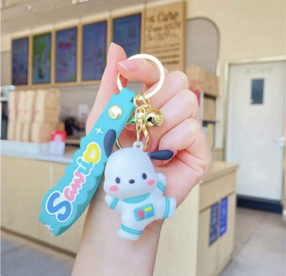 Pompompurin My Melody Hello Kitty Cinnamoroll PVC Doll Keychain Kuromi Key Ring