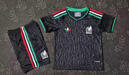 Soccer jerseys jersey kids set Mexico black home , Mexico home and away local visitante Mundial 2026 World Cup USA