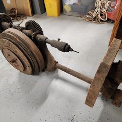 Antique Post Mount Pulley Operated Canedy Otto Drill Press Tool