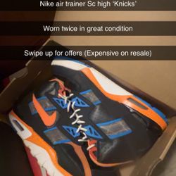 Nike Air Trainer High Sc ‘knicks’ Size 13 Orange Black Blue