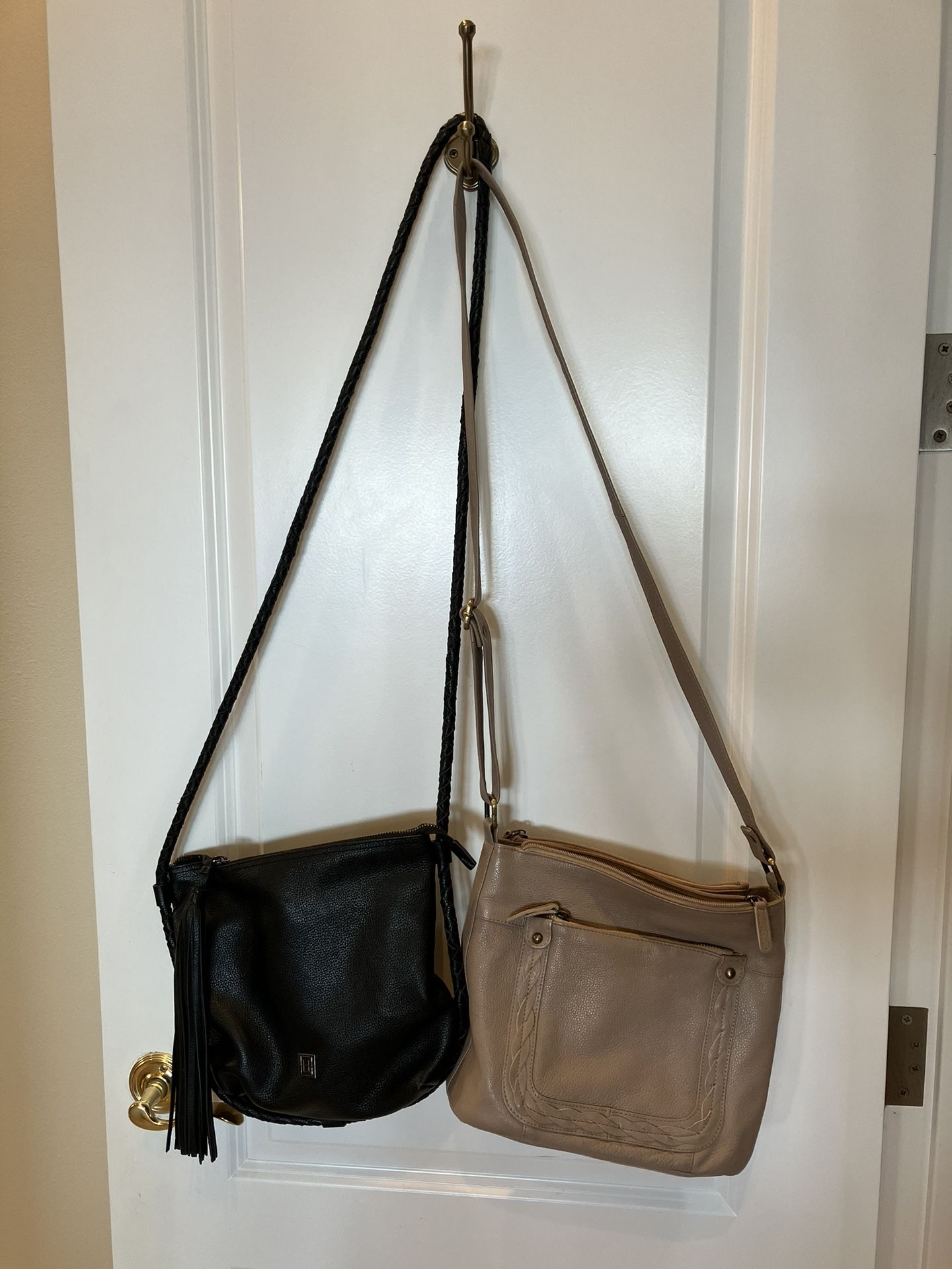 Black And Taupe Leather Purses $45 For Both