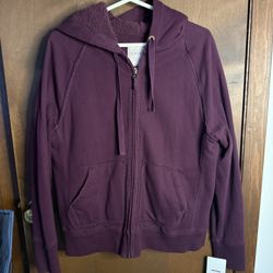Burgundy Fuzzy Hoodie 