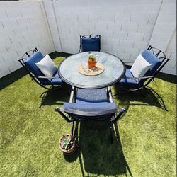 Patio Set- 5 Piece Outdoor Dining Table And 4 Chairs