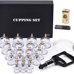 MUCHOO Cupping Set Professional Chinese Acupoint Cupping Therapy Sets Portable, Suction Hijama Cupping Set with Vacuum Magnetic Pump Cellulite Cupping