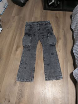 Fashion nova men, rip flared jeans