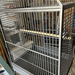Large Strong Beautiful Gray Birdcage Like New