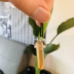 Golden Quartz Crystal Necklace
