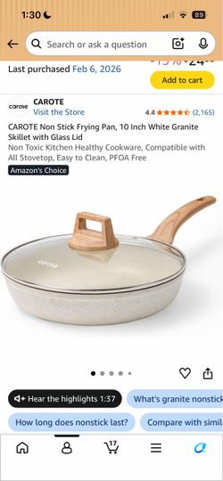 CAROTE 10” Nonstick Pan + Lid