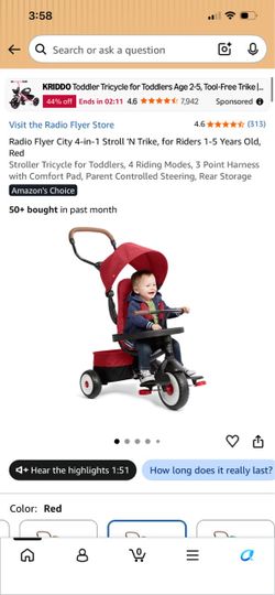 Radio Flyer 4-in-1 Stroll 'N Trike (red)