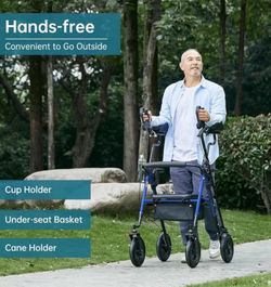 4-Wheel Rollator Walker with Seat