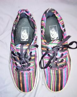Rainbow striped Vans