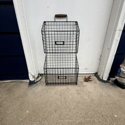 Farmhouse style tiered wire storage basket 