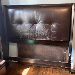 Queen Size Wooden Bed Frame and Headboard