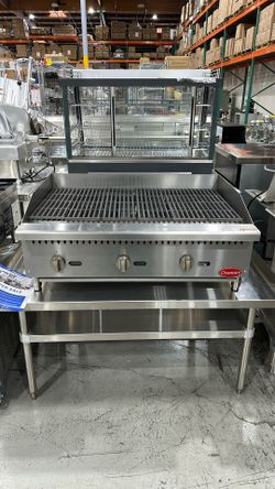 Flamaster FLM-CB36-M 36" Countertop Gas Charbroiler, NG/LPG, 105,000 BTU, 3 Burners   