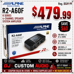 Alpine R Series 4 Channel HI Res Speaker System Amplifier R2-A60F 🚨 Payment Options Available 🚨 No Credit Needed 🚨
