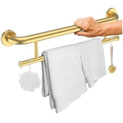Brushed Gold Grab Bar 24 Inch w/Towel Holder, iHansee Stainless Steel Towel Rack