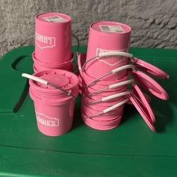 New! 10 Pink Mini Lowes Buckets With Lids