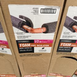 New total 327 pcs Everbilt 1/2 in. Foam Semi-Slit Pipe Insulation (5/8 in. ID x 6 ft.)