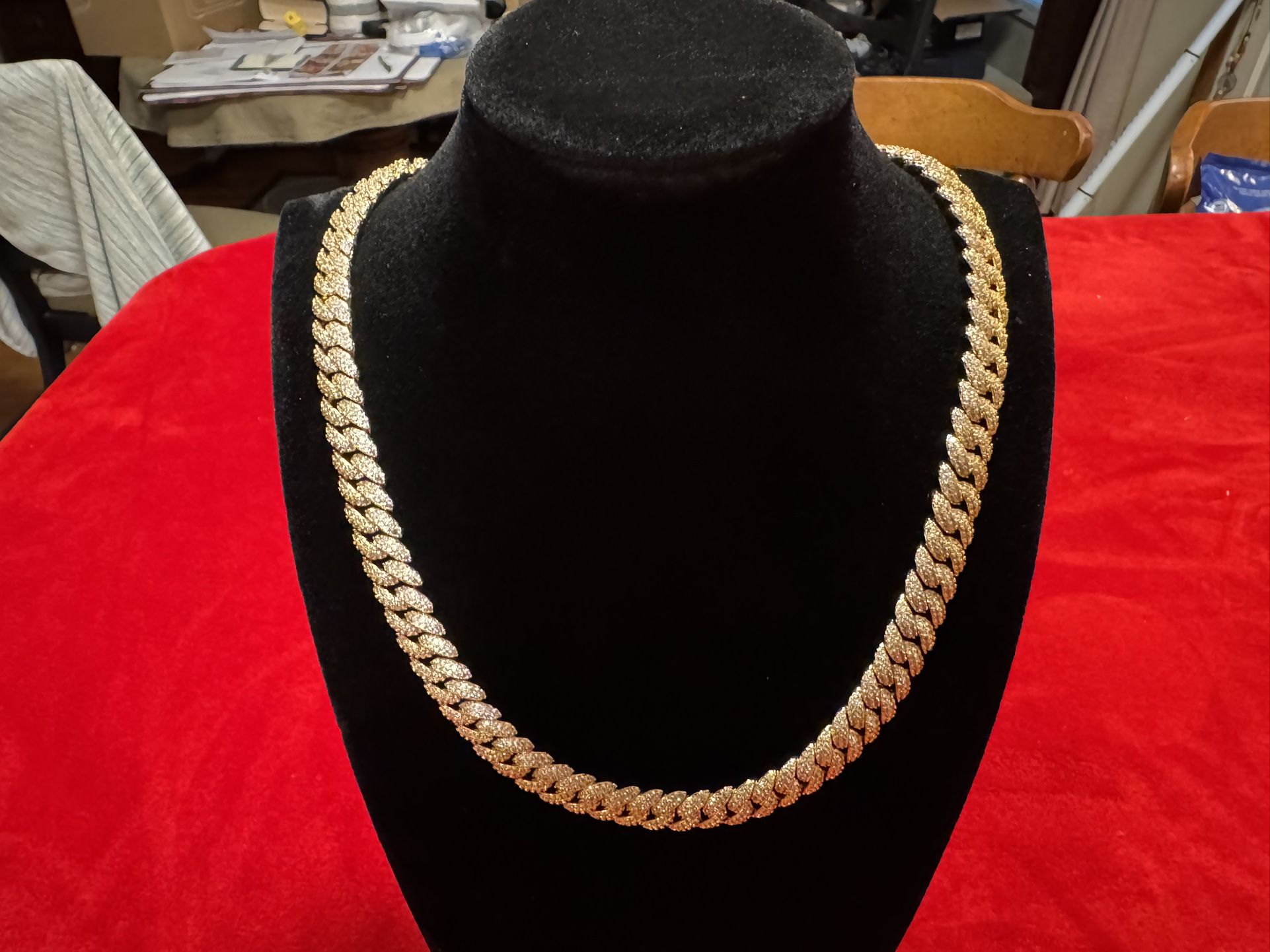 10mm Gold Iced Out Bubbles Cuban Link Chain – 20in CZ Hip Hop Necklace