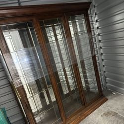 Vintage Original Large Mirrored Victorian Display Cabinet
