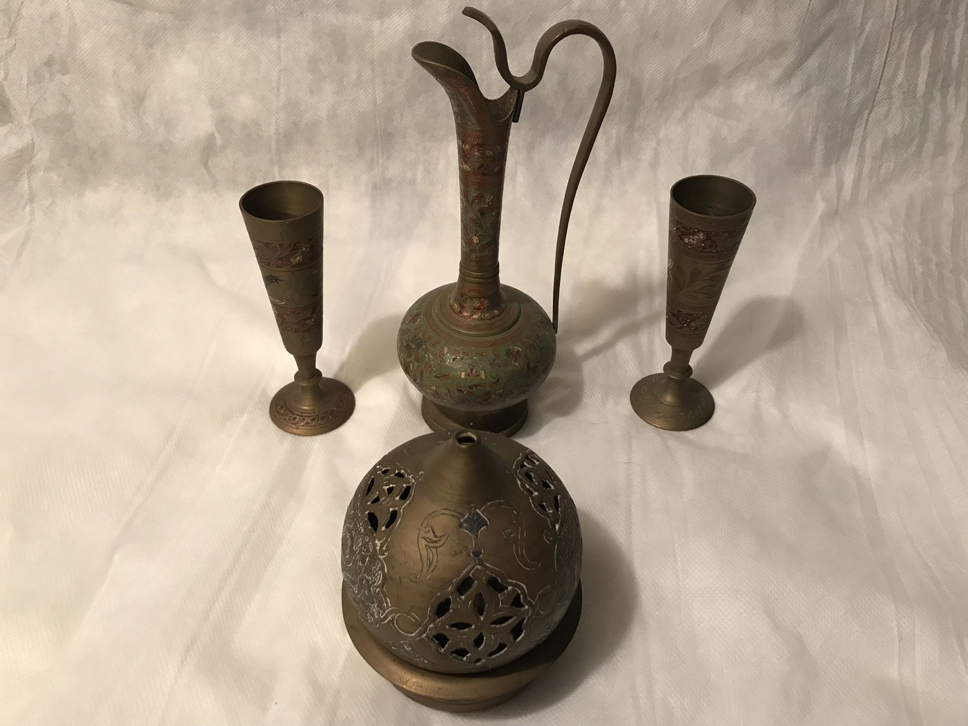 India pitcher , candle holders and Incense burner