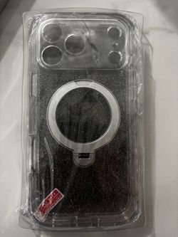 Clear Glitter iPhone 18 Pro Max Case with Magnetic Ring Stand