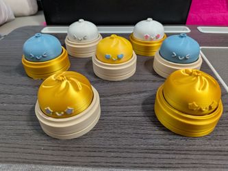 Cute Clicky Dumpling Fidget Toys - 3D Printed Bao with Real Keyboard Click