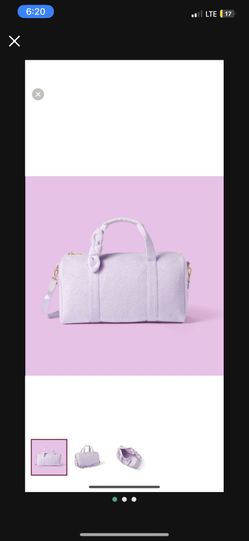 NEW STONEY CLOVER LANE X TARGET LIMITED EDITION TERRY CLOTH MINI HEART 💜 DUFFLE BAG LAVENDER  Limited edition sold out everywhere