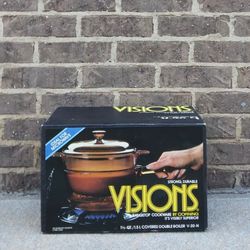 Vintage Corning Visions Rangetop Cookware 1 1/2-Qt/1.5 L Covered Double Boiler 