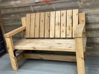 Wooden bench $150 great for outside around pools patios backyards we make each one by hand