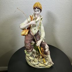 Large, Italy, vintage sculpture of a fisherman boy