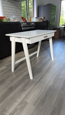 White Writing Desk with Drawer – Great for Home Office or Student