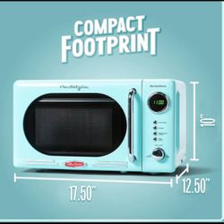 New Other Nostalgia Retro Countertop Microwave Oven W/LED Digital Display, Aqua