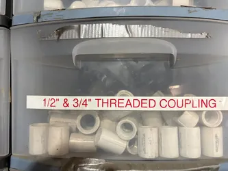 Schedule 40 PVC Female Threaded Couplings in 1/2-inch and 3/4-inch siz - $1