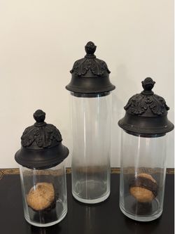 Set of 3 Glass canisters