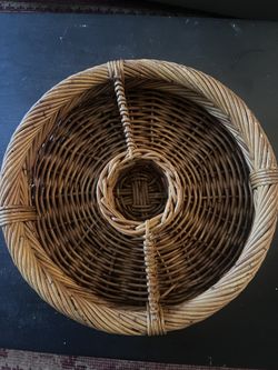 Rattan Chips And Salsa Holder