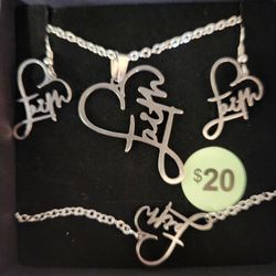 Necklace, Earrings, And Bracelet Set